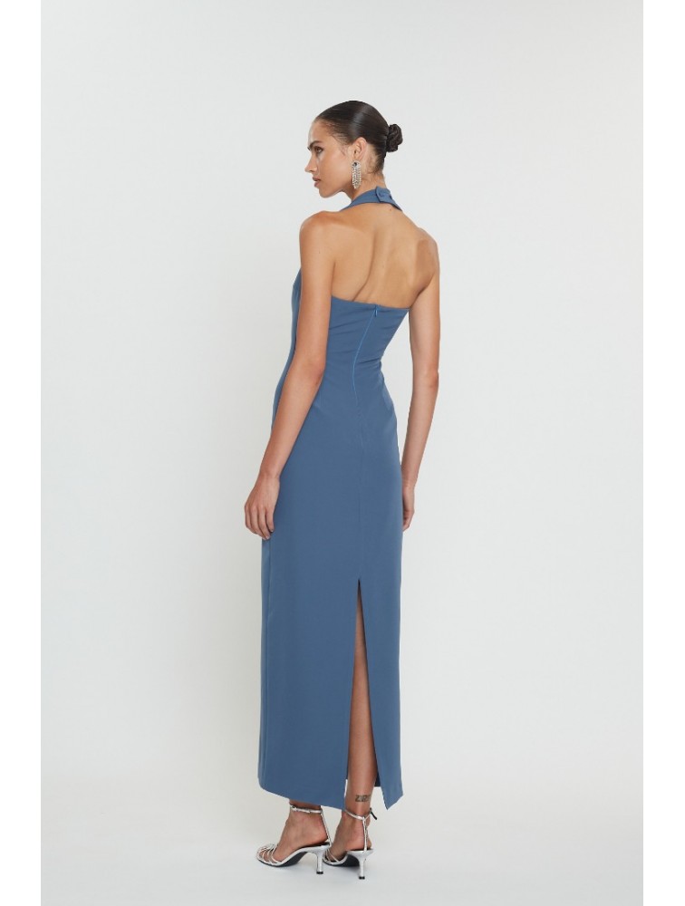 MIX AND MATCH Alba Midi Dress Blue Raf Μίντι Φόρεμα